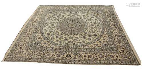 Unusual Square Persian Nain Rug