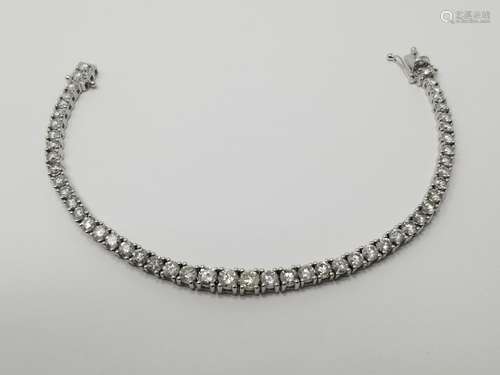 14K White Gold & Diamond Tennis Bracelet