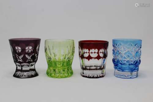 (4) Faberge Glass Cordial Cups