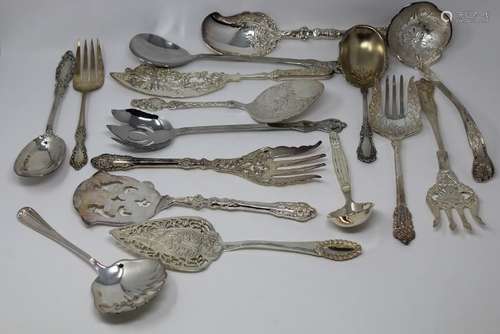 (16) Assorted Silver Plate Serving Utensils