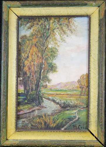 Signed, American School River Landscape Painting