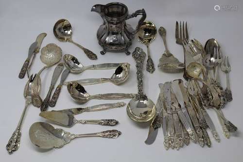 Lot of 44 Assorted Pieces of Silver Plate