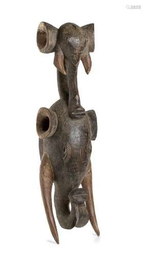 A WOOD MASK Ivory Coast, Guro  75 cm high  Provenance: