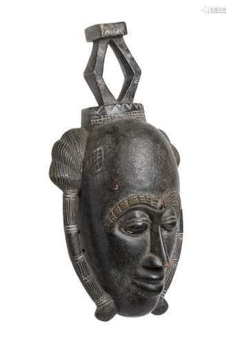 A WOOD MASK Ivory Coast, Baule  39 cm high