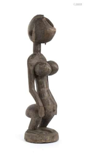 A WOOD AND NAILS FEMALE FIGURE Mali, Bambara  59 cm
