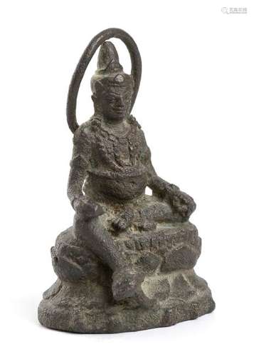 A BRONZE BUDDHA Java, 12th century  7,8 cm high