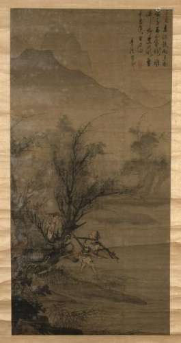 LANDSCAPE WITH TWO FIGURES China, Qing dynasty  148 x