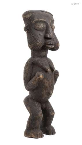 A WOOD FEMALE FIGURE    Cameroon, Bamun  53 cm high