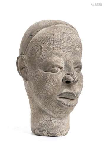 A STONE HEAD Africa  22 cm high  Provenance: Giovanni