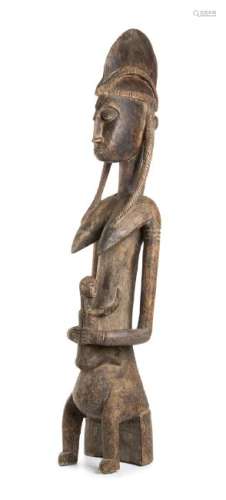 A WOOD MATERNITY Mali, Bambara  96 cm high  Provenance: