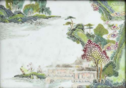 A POLYCHROME PORCELAIN PLAQUE China, 19th century  12,5