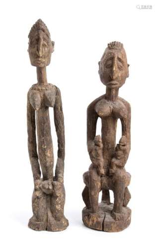 A PAIR OF WOOD FIGURES Mali, Dogon  50 cm the highest