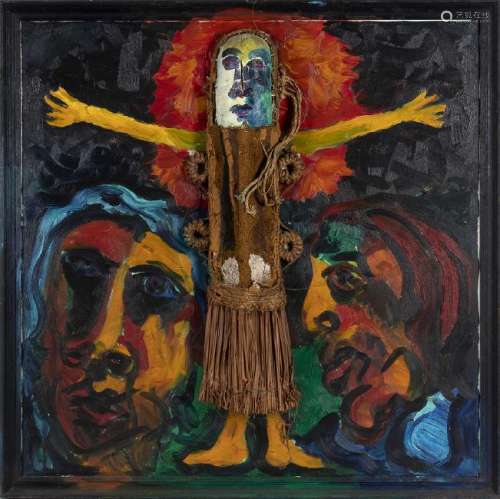 VITTORIO BELLINI (1936-2009)  Crucifixion Oil on