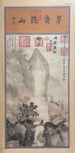 CHINESE SCROLL PAINTING OF MOUNTAIN VIEWS