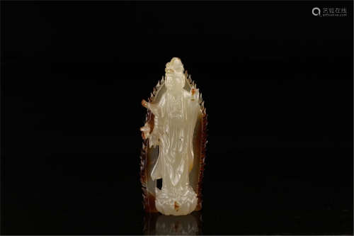 CHINESE AGATE STANDING GUANYIN