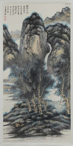 CHINESE SCROLL PAINTING OF MOUNTAIN VIEWS