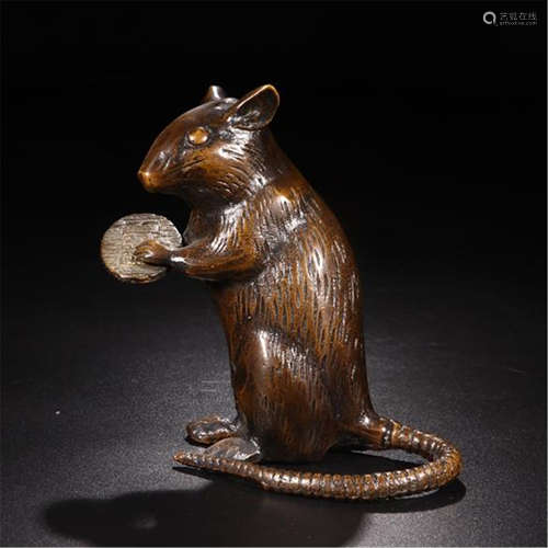 CHINESE BRONZE MOUSE TABLE ITEM