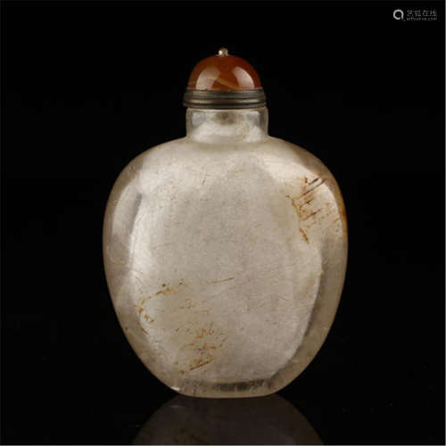 CHINESE ROCK CRYSTAL SNUFF BOTTLE