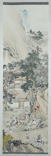 CHINESE SCROLL PAINTING OF MOUNTAIN VIEWS