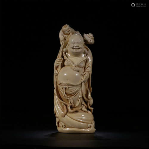 CHINESE BONE CARVED STANDING BUDDHA