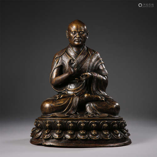 CHINESE BRONZE SEATED BUDDHA MING DYNASTY