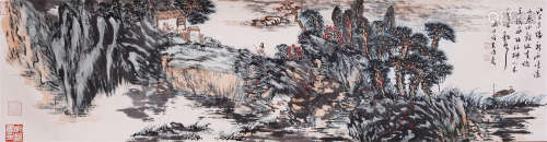 CHINESE HARIZONTAL SCROLL PAINTING OF MOUNTAIN VIEWS