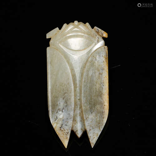 CHINESE NEPHRITE JADE CICADA LIAO DYNASTY