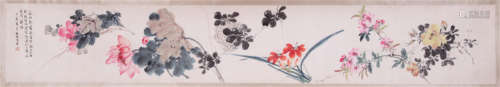 CHINESE HAND SCROLL PAINTING OF FLOWER