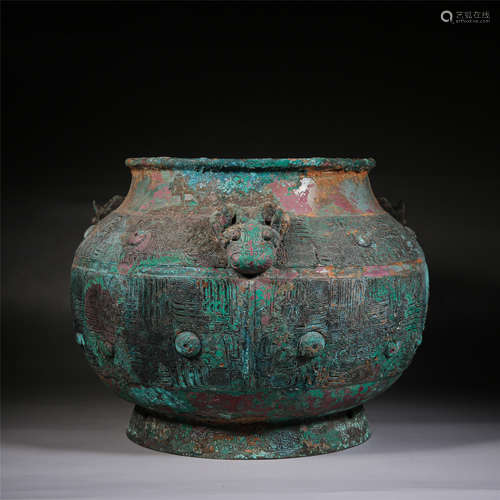 CHINESE ANCIENT BRONZE VASE SHANG DYNASTY