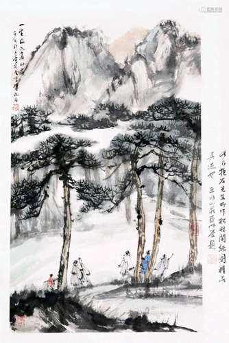 CHINESE SCROLL PAINTING OF MOUNTAIN VIEWS