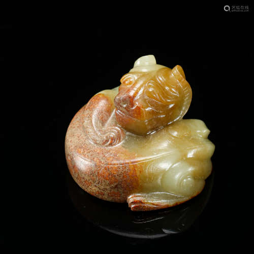 CHINESE ANCIENT JADE DRAGON PAPER WEIGHT