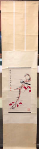 CHINESE SCROLL PAINTING OF BIRD AND FLOWER