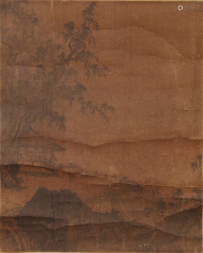 CHINESE ANCIENT SCROLL PAINTING OF LANDCAPE
