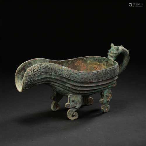 CHINESE BRONZE JUE CUP WARRING PERIOD