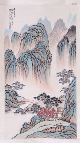 CHINESE SCROLL PAINTING OF MOUNTAIN VIEWS