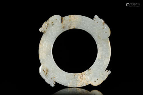 CHINESE ANCIENT JADE BI DISK HAN DYNASTY