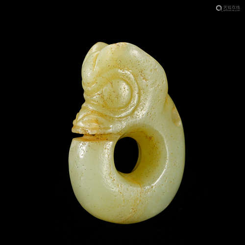 CHINESE ANCIENT JADE PIG DRAGON HONGSHAN PERIOD