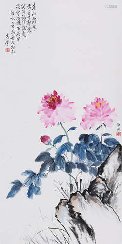 CHINESE SCROLL PAINTING OF FLOWER