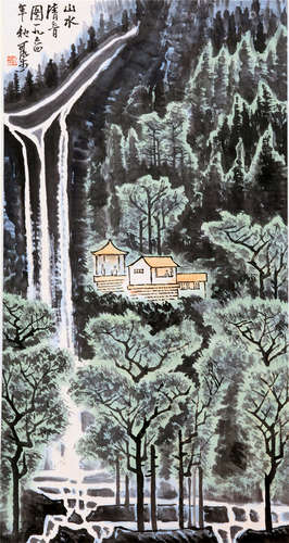 CHINESE SCROLL PAINTING OF MOUNTAIN VIEWS