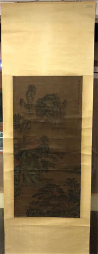 CHINESE SCROLL PAINTING OF MOUNTAIN VIEWS