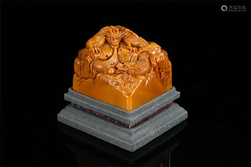 CHINESE TIANHUANG STONE DRAGON SEAL