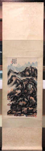 CHINESE SCROLL PAINTING OF MOUNTAIN VIEWS