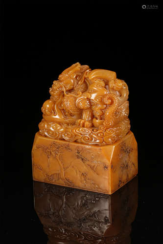 CHINESE TIANHUANG STONE DRAGON SEAL