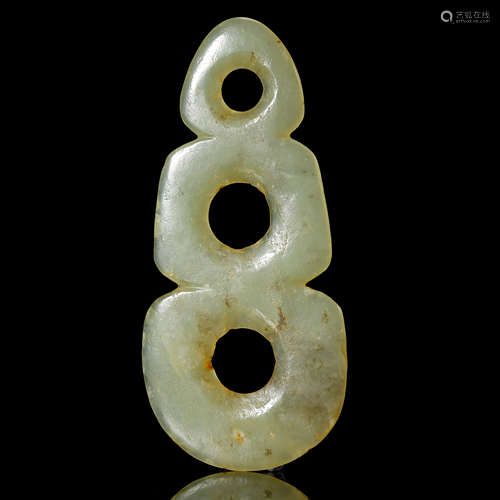 CHINESE ANCIENT JADE BI PLAQUE HONGSHAN PERIOD