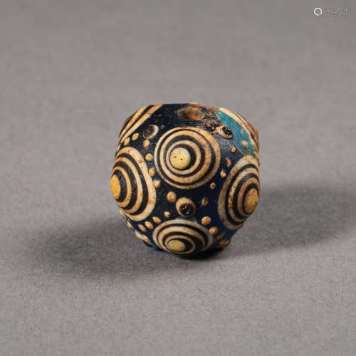 CHINESE COLOR GLASS BEAD TANG DYNASTY