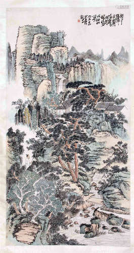 CHINESE SCROLL PAINTING OF MOUNTAIN VIEWS