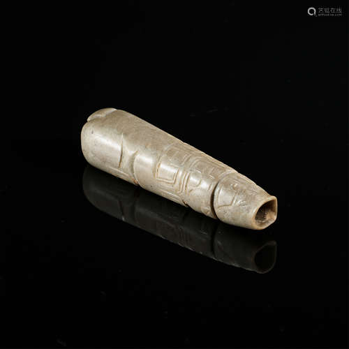 CHINESE ANCIENT JADE TUBE HAN DYNASTY