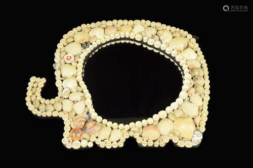 A Shell Decorated Elephant Shape Mirror