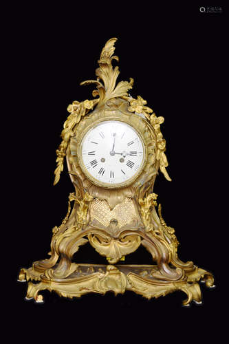 A Gilt Bronze Louis XVI Style Mental Clock