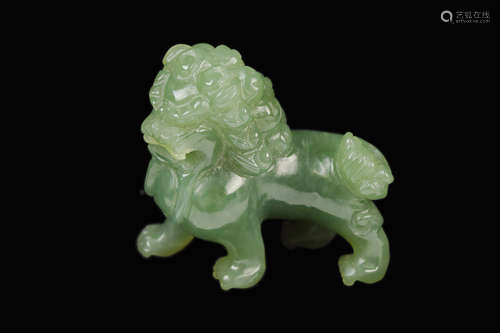 A Xiuyan Jade Carved Lion Ornament